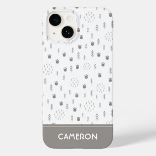 Cute Woodland Animal Track Pattern Case-Mate iPhone 14 Case