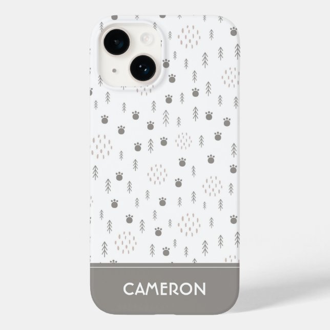 Cute Woodland Animal Track Pattern Case-Mate iPhone Case (Back)