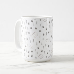Cute Woodland Animal Track Pattern Coffee Mug
