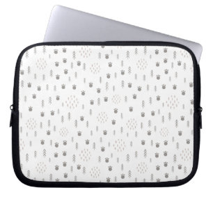 Cute Woodland Animal Track Pattern Laptop Sleeve