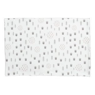 Cute Woodland Animal Track Pattern Pillowcase