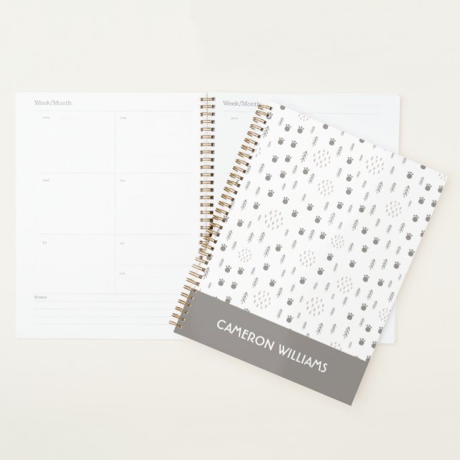 Cute Woodland Animal Track Pattern Planner (Display)