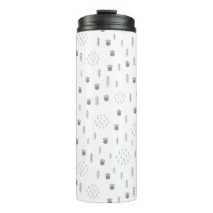 Cute Woodland Animal Track Pattern Thermal Tumbler
