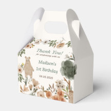 Cute Woodland Animals 1st Birthday Party Favour Bo