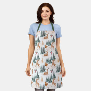 Cute Woodland Animals All Over Print Apron