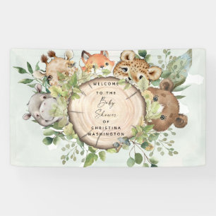 Cute Woodland Animals Baby Shower  Banner