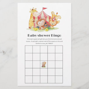 Cute Woodland Animals Baby Shower Bingo Game 
