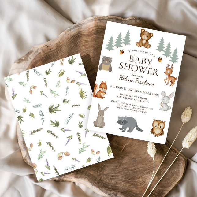 Cute Woodland Animals Baby Shower Invitation (Cute Woodland Animals Baby Shower Invitation)