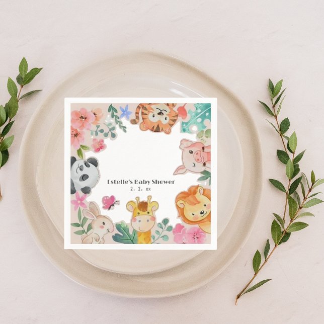 Cute Woodland Animals Baby Shower  Napkin (Creator Uploaded)