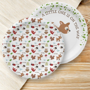 Cute Woodland Animals Baby Shower  Paper Plate