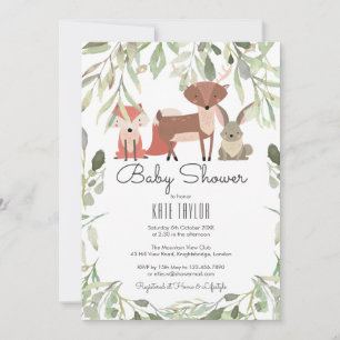 Cute Woodland Animals Baby Shower Sprinkle Invitation