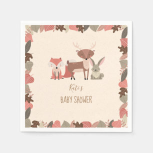Cute Woodland Animals Baby Shower / Sprinkle Napkin