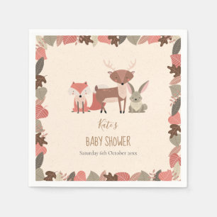 Cute Woodland Animals Baby Shower / Sprinkle Napkin