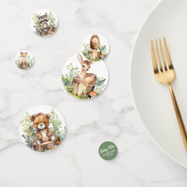 Cute Woodland Animals Baby Shower Table Confetti (Group)
