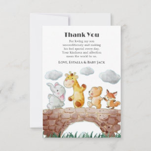 Cute Woodland Animals Baby Shower  Thank You Card