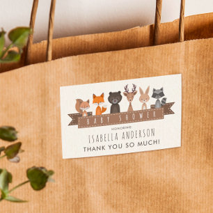Cute Woodland Animals Baby Shower   Thank You Rectangular Sticker