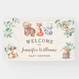 Cute Woodland animals baby shower welcome Banner