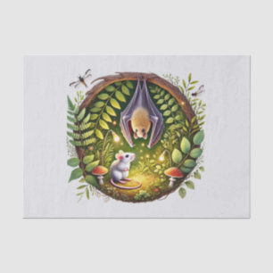 Cute woodland animals bat mouse tissue paper