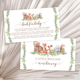 Cute woodland animals book for baby shower cards