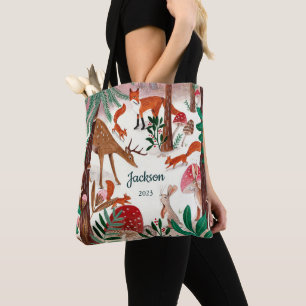 Cute Woodland Animals Christmas Forest Tote Bag