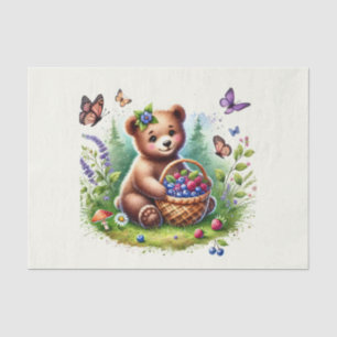 Cute woodland animals decoupage bear tissue paper