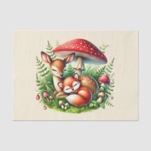 Cute woodland animals deer fox tissue paper