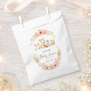 Cute Woodland Animals Floral Baby Shower Favour Bags