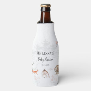 Cute Woodland Animals Forest Baby Shower Bottle Cooler