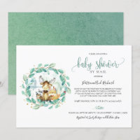 Cute Woodland Animals Greenery Baby Shower By Mail