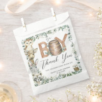 Cute Woodland Animals Greenery Boy Baby Shower 