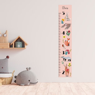 Cute Woodland Animals Growth Chart Personalised
