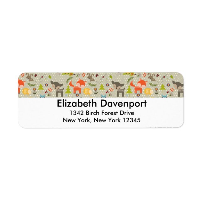 Cute Woodland Animals Illustrated Pattern (Front)