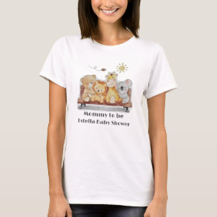 Cute Woodland Animals Mummy To Be Baby Shower T-Shirt