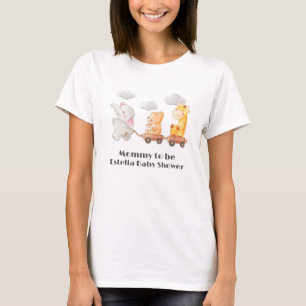 Cute Woodland Animals Mummy To Be Baby Shower T-Shirt