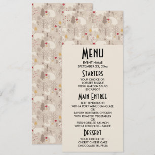 Cute Woodland Animals Nordic Pattern Christmas Invitation