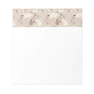 Cute Woodland Animals Nordic Pattern Notepad
