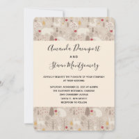 Cute Woodland Animals Nordic Pattern Wedding