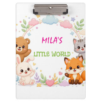 Cute Woodland Animals Nursery Wall Art – Bear Clipboard