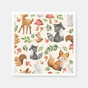 Cute woodland animals party napkins - Baby Shower