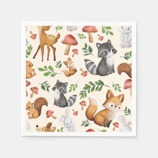Cute woodland animals party napkins - Baby Shower