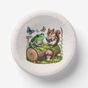 Cute woodland animals party paper plate