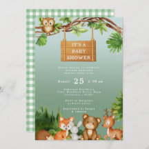 Cute Woodland Animals Personalised Baby Shower