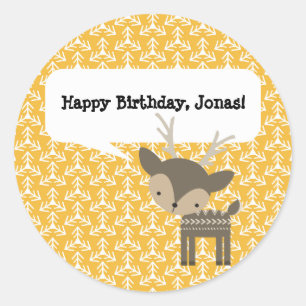 Cute Woodland Animals Personalised Deer Stickers