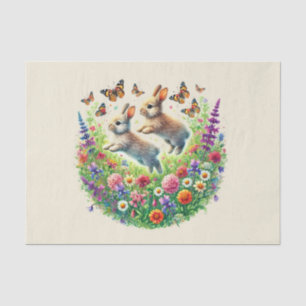 Cute woodland animals rabbits tissue paper