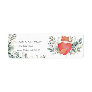 Cute Woodland Animals Rustic Boho Return Address