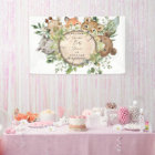 Cute Woodland Animals White Baby Shower 