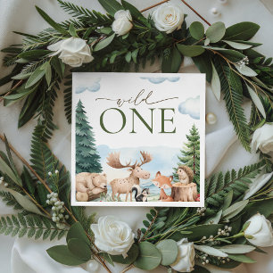 Cute Woodland Animals Wild One Party Napkins