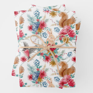 Cute Woodland Animals Wrapping Paper Sheet