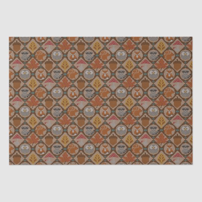 Cute Woodland Autumn Tissue Paper (Front)