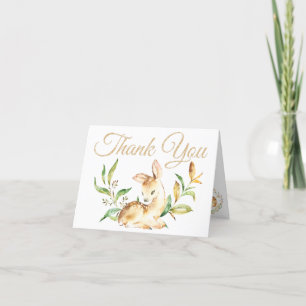 Cute Woodland Baby Deer Birthday Thank You Card